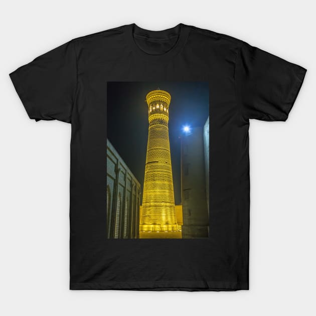 Uzbekistan. Bukhara. Kalyan Minaret. Night. T-Shirt by vadim19